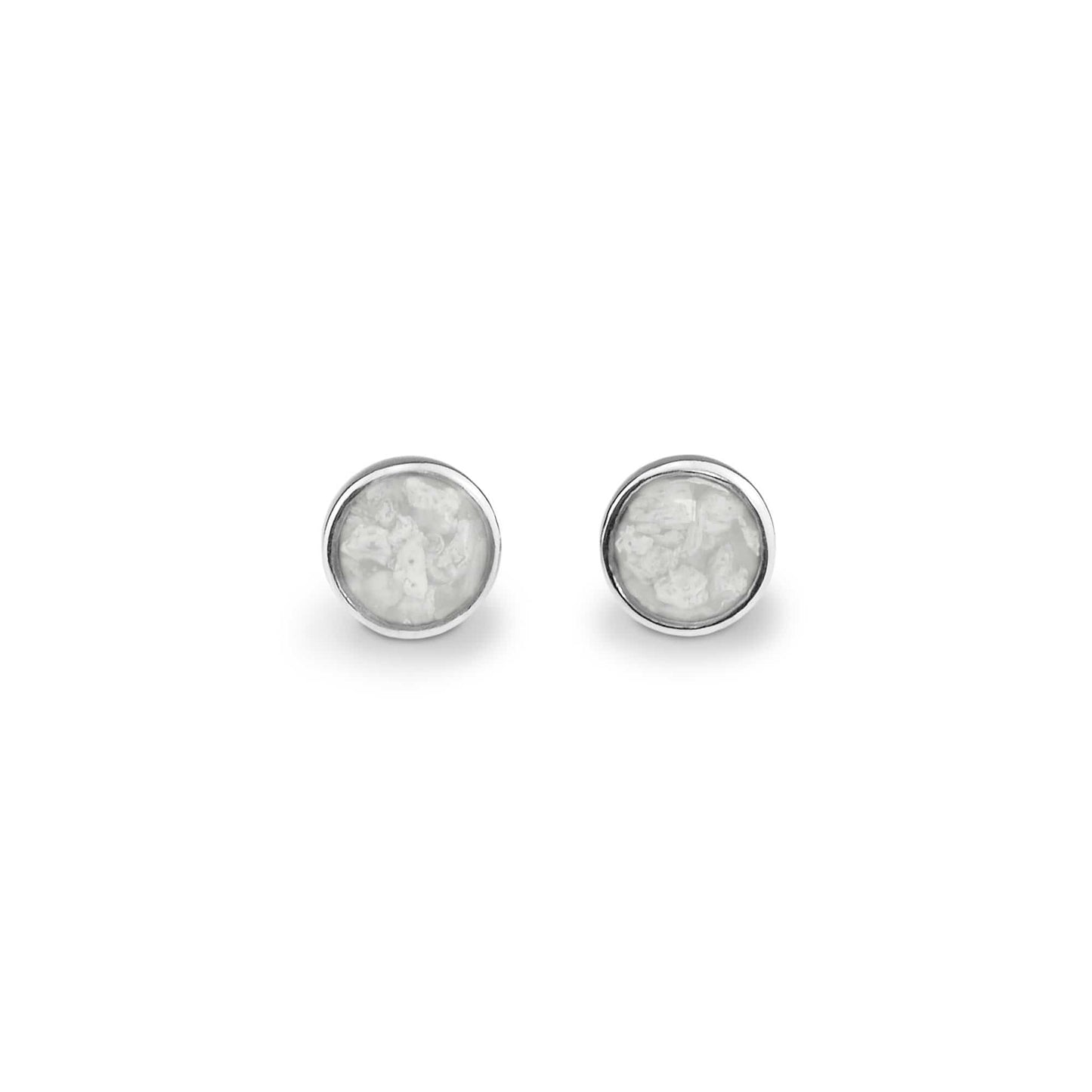 Ladies Classic Round Memorial Ashes Earrings