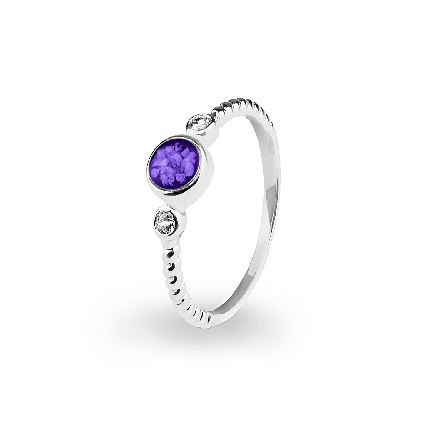 Ladies Peace Memorial Ashes Ring with Fine Crystals