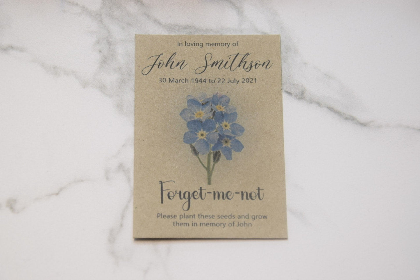 Forget Me Not Funeral Seeds Heart