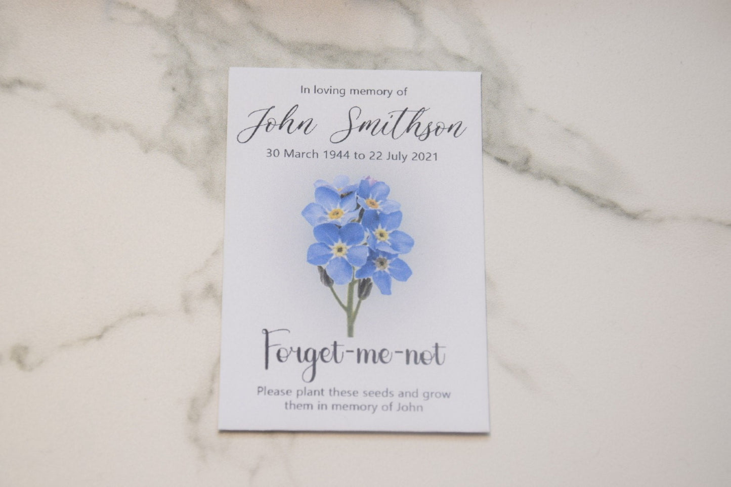 Forget Me Not Funeral Seeds Heart