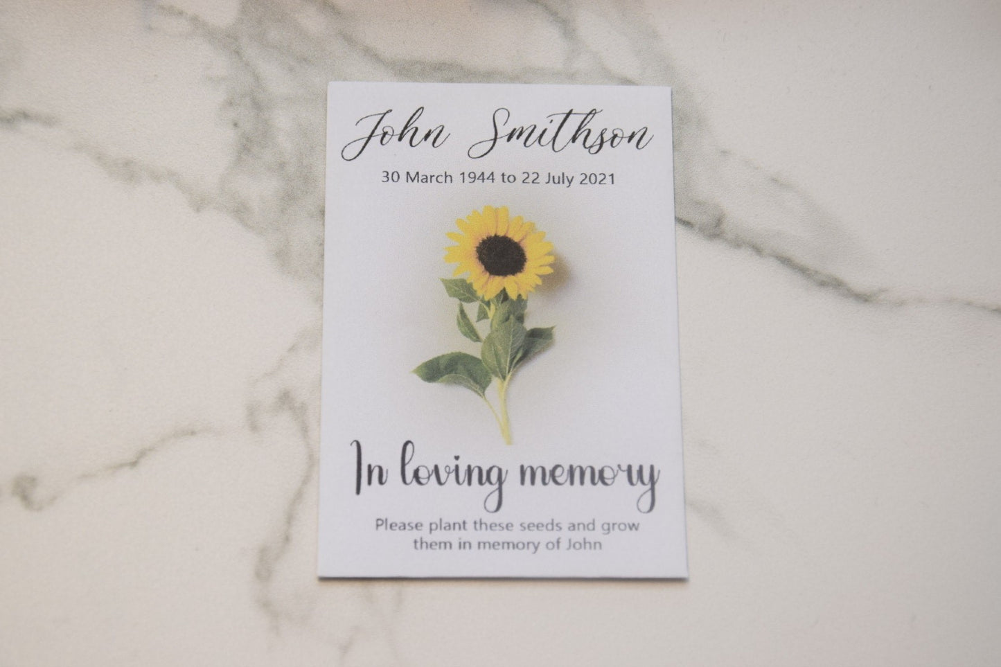 Sunflower Funeral Seeds