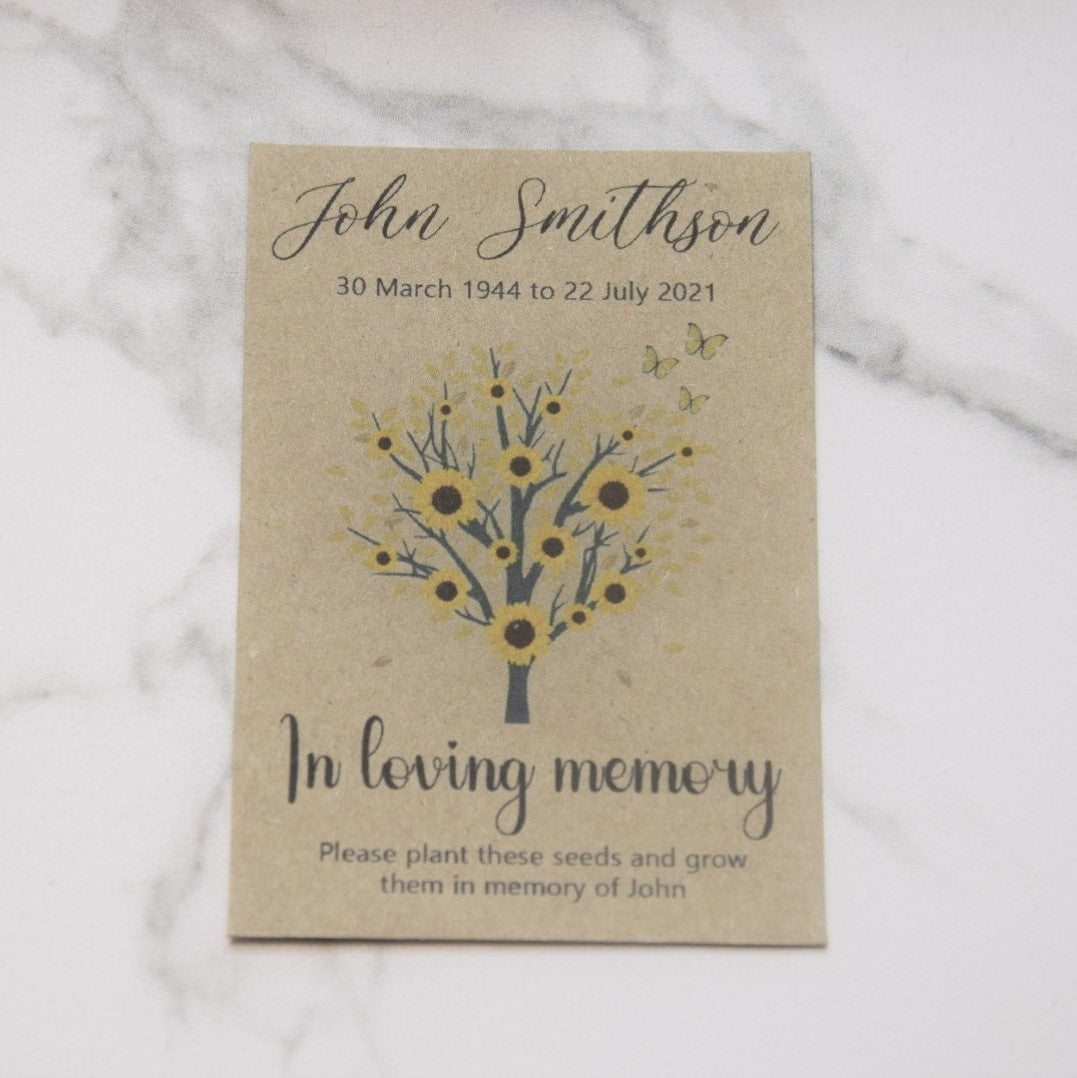 Sunflower Funeral Seeds Tree