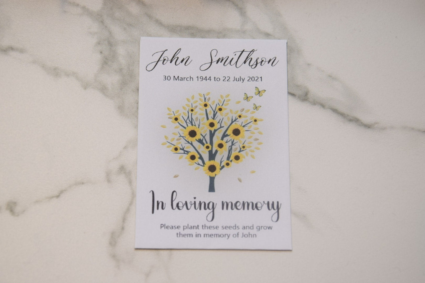 Sunflower Funeral Seeds Tree