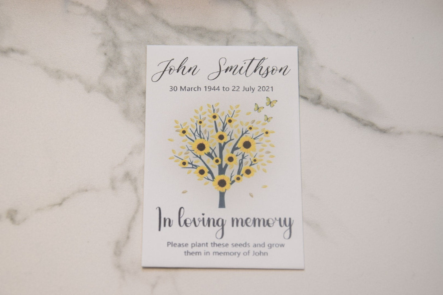 Sunflower Funeral Seeds Tree