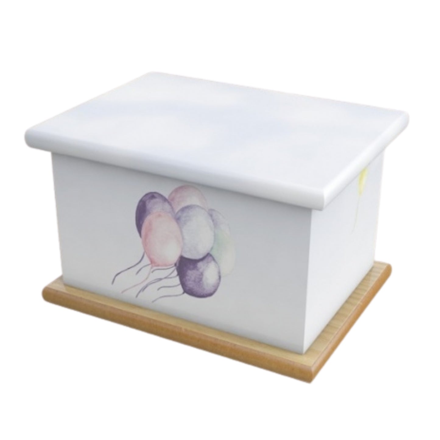 Wooden Urn Balloons Child