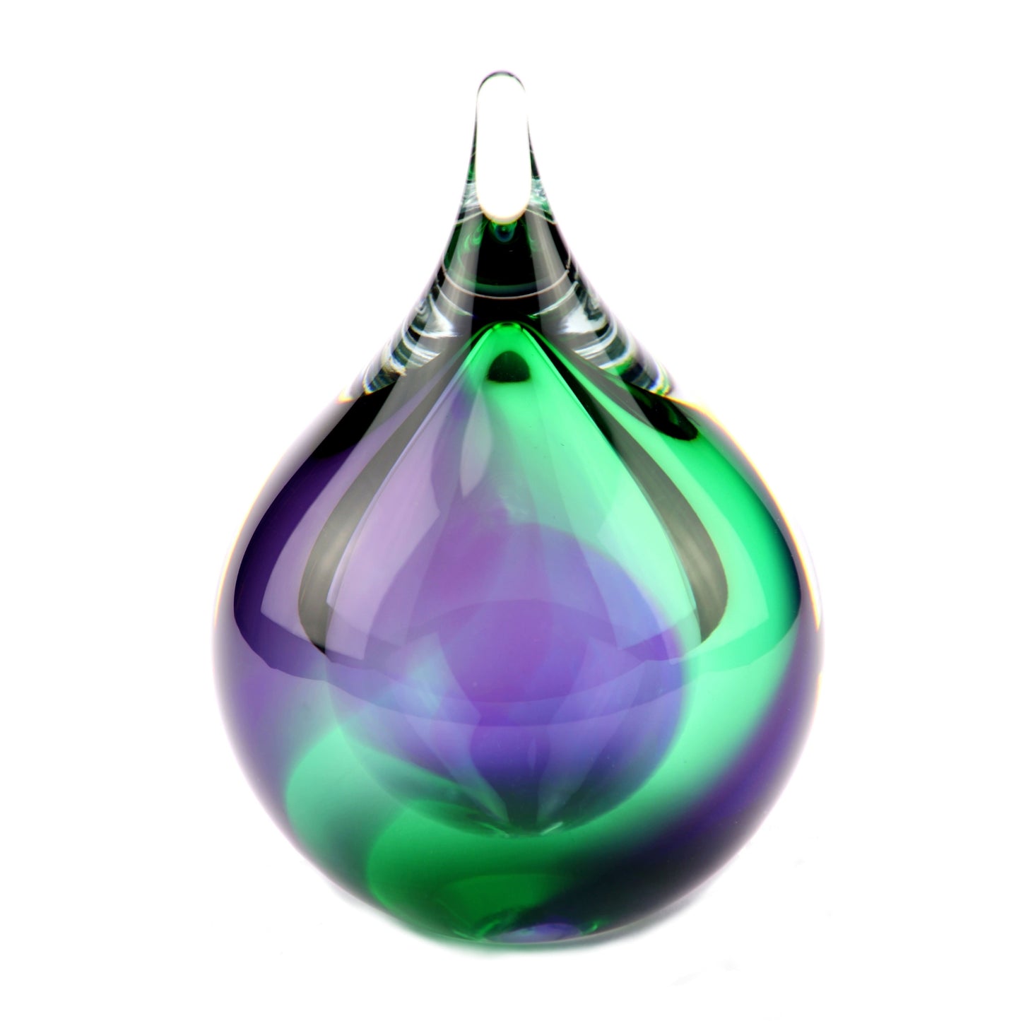 Glass Urn - Neston Green Purple Bubble 7ci